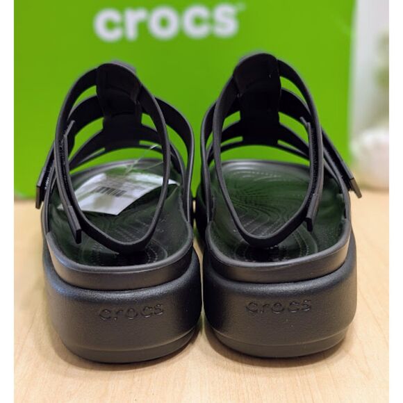 CROCS Black Brooklyn Luxe Gladiator Sandals Women's Size 9 NIB - Picture 7 of 14